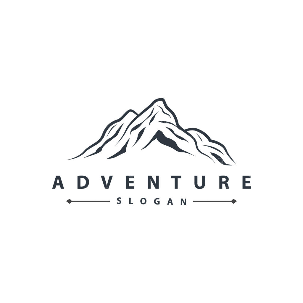 طراحی لوگوی ساده و مینیمال منظره کوه و طبیعت، قالب وکتور و نماد