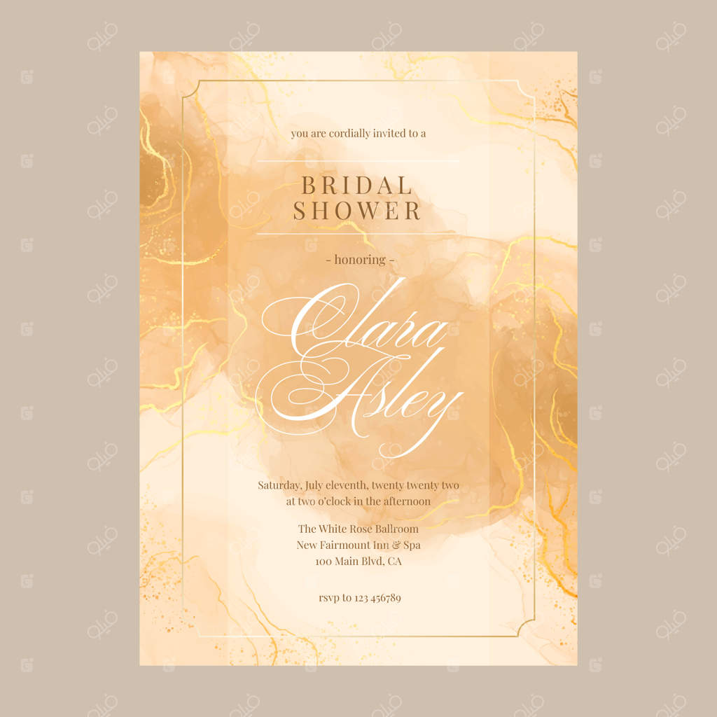 دعوتنامه جشن عروس به سبک آبرنگی