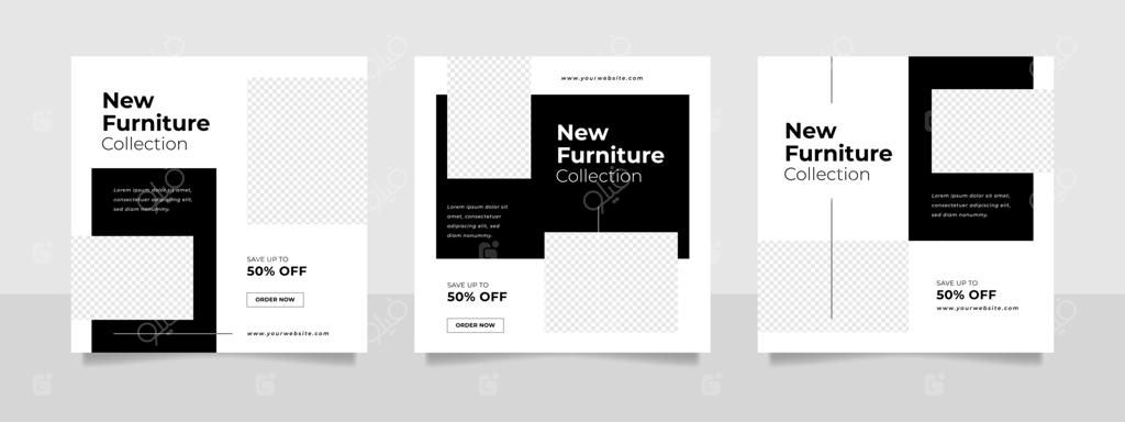 قالب آگهی فروش مبلمان و دکوراسیون مینیمال برای شبکه‌های اجتماعی