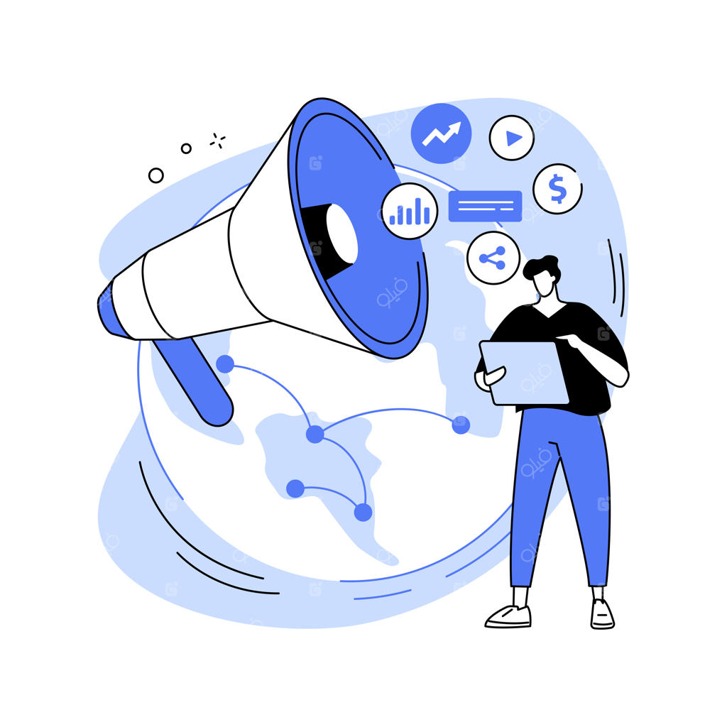 مفهوم کلی ماکرومارکتینگ - تصویر برداری آموزشی