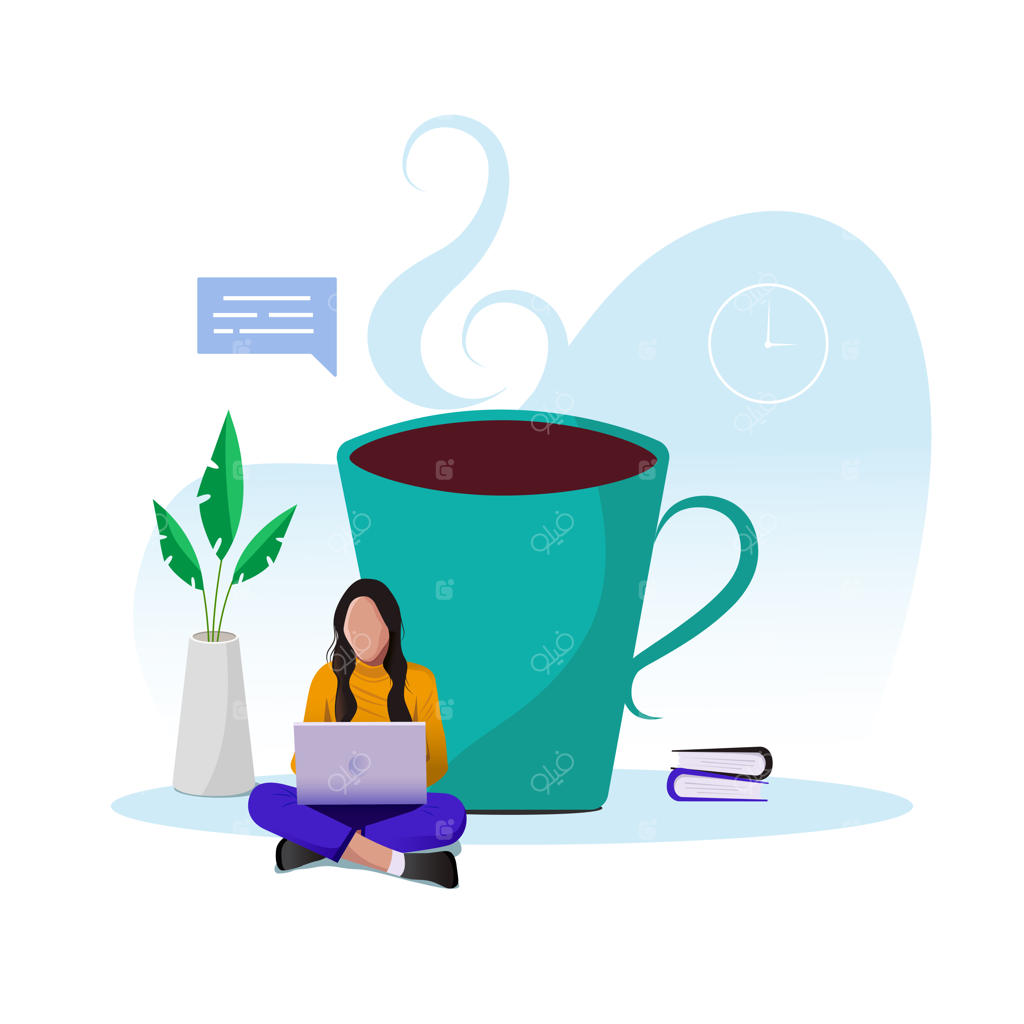 مفهوم کار از خانه - طراحی ساده به سبک وکتور