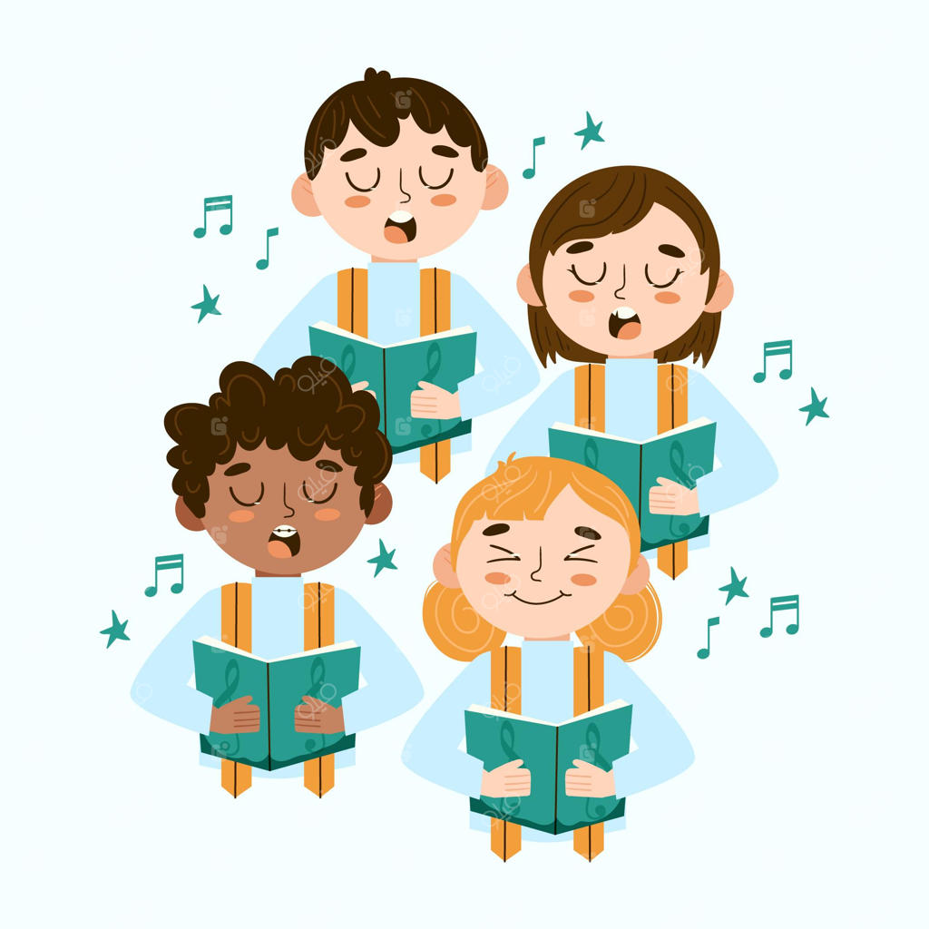تصویر کودکان در حال هم‌خوانی در گروه کر