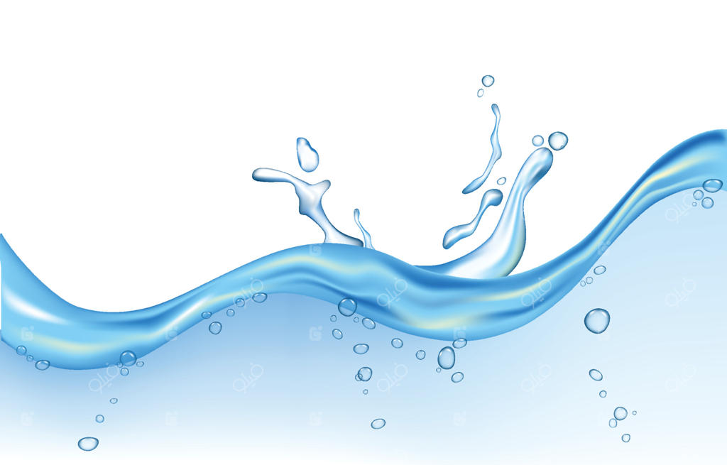 پاشش واقعی آب بر روی پس‌زمینه سفید