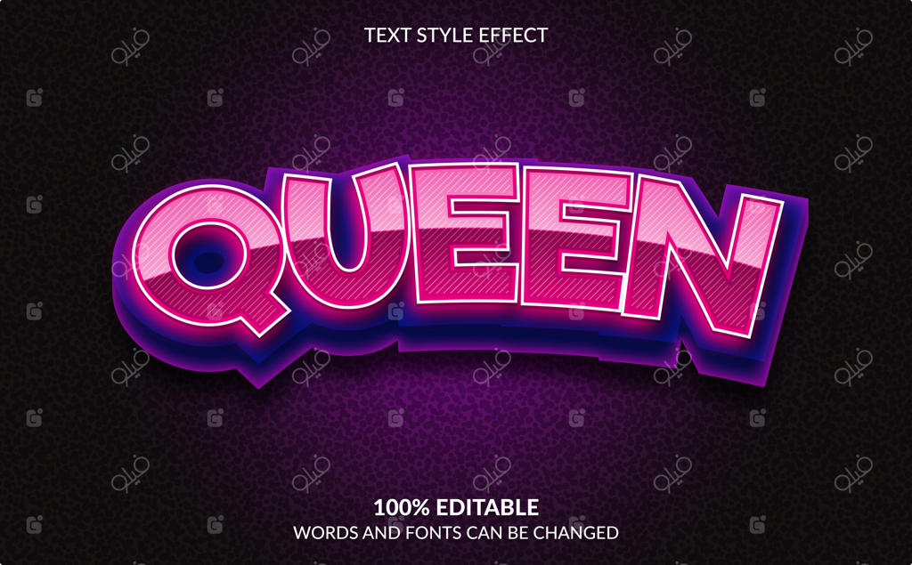 افکت متن قابل ویرایش با استایل ملکه