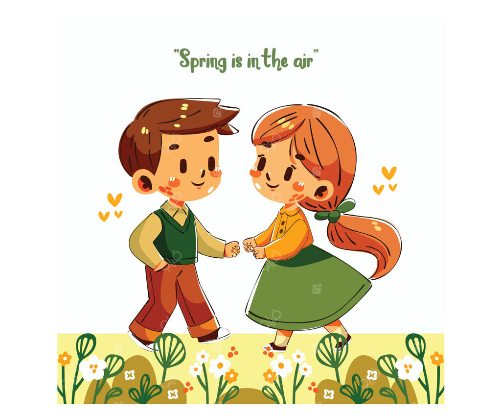 روز بهاری با زوج در باغ