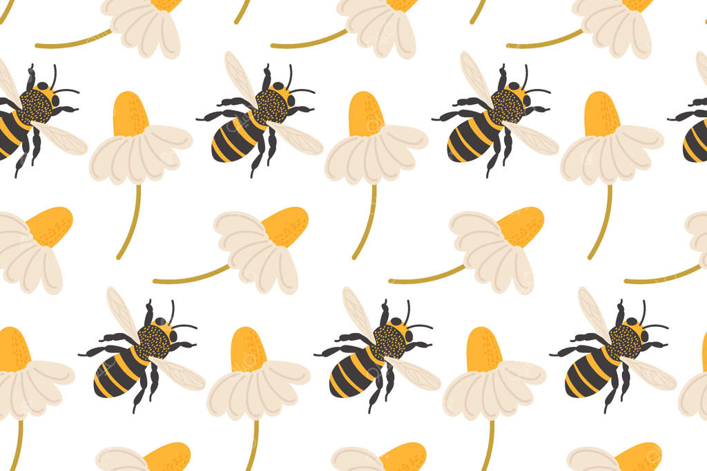 طرح‌های رنگارنگ زنبورها و گل‌ها فضایی شاد در باغ ایجاد می‌کنند