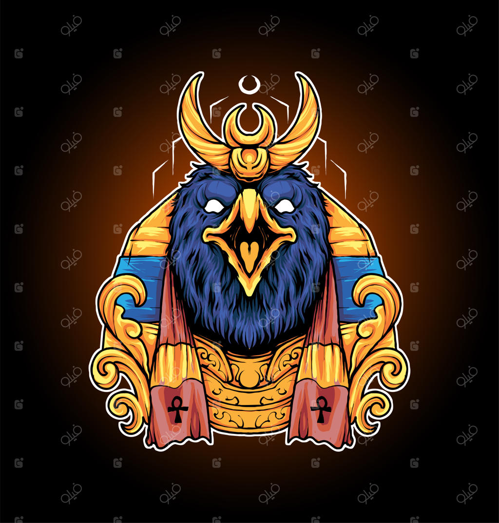 وکتور پرمیوم تصویرسازی شاه رع، مناسب برای تی‌شرت