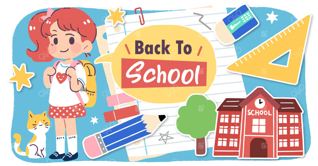 بنر دستی وکتوری برای بازگشت به مدرسه کودکان