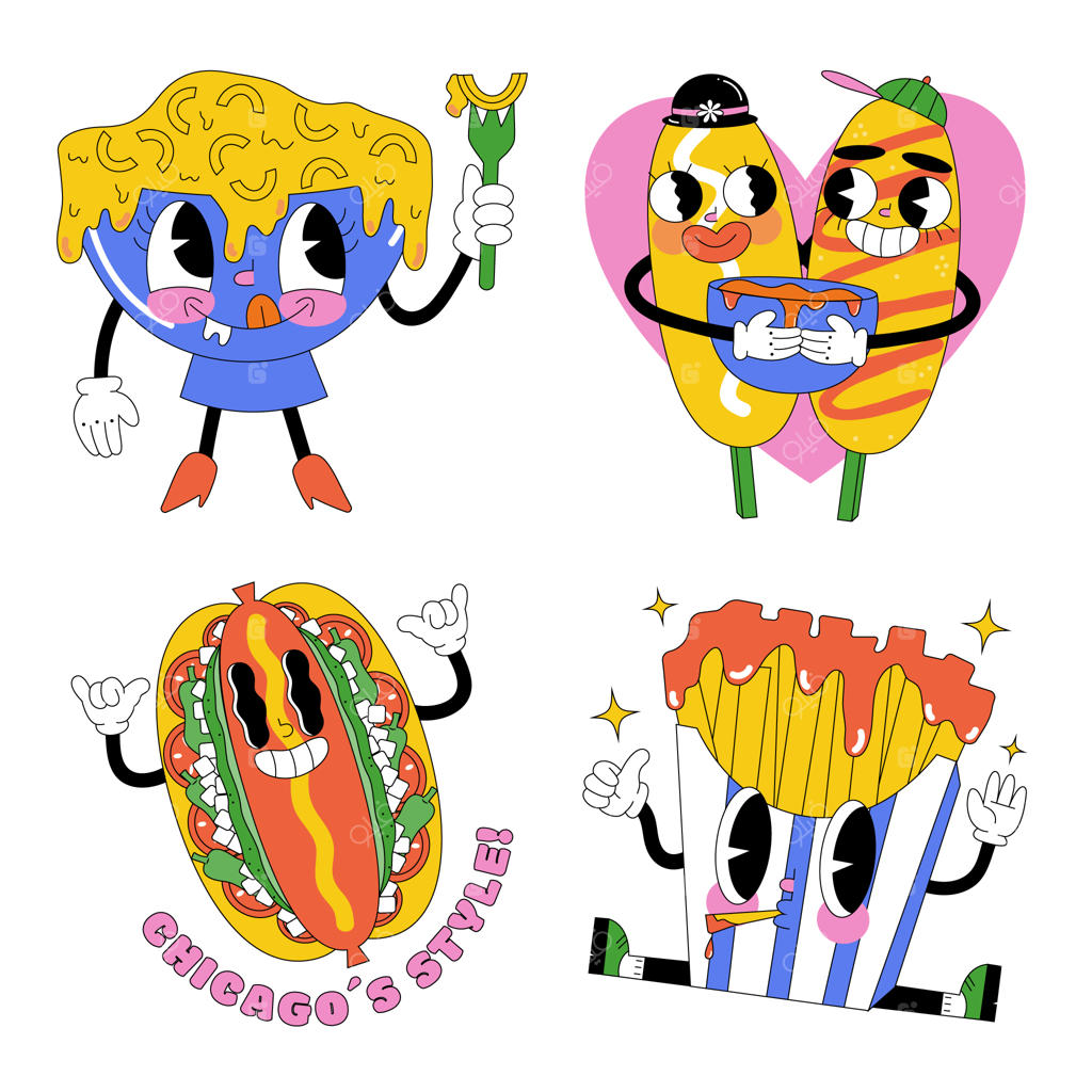 مجموعه برچسب‌های غذایی آمریکایی با طرح اسید