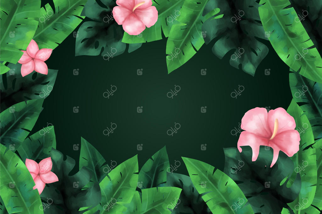 پس‌زمینه گل‌های استوایی برای زوم