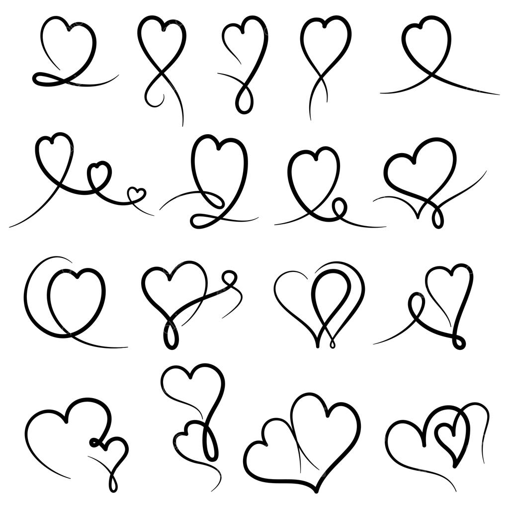 مجموعه طرح‌های خطی، دودل و نماد قلب