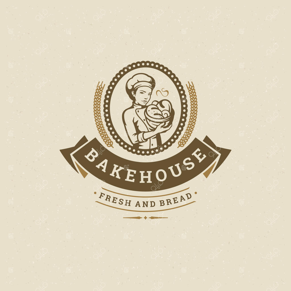 نشان یا برچسب نانوایی به سبک کلاسیک.