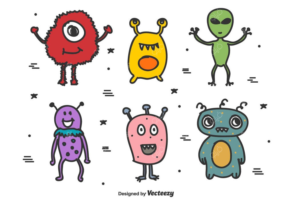 مجموعه وکتور موجودات فضایی و هیولاها