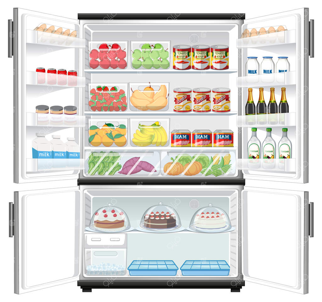 یخچالی پر از خوراکی