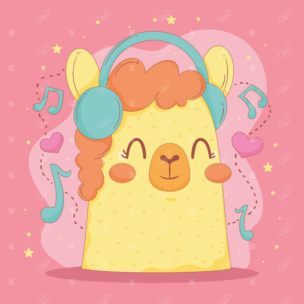 لامای پرویی با هدفون