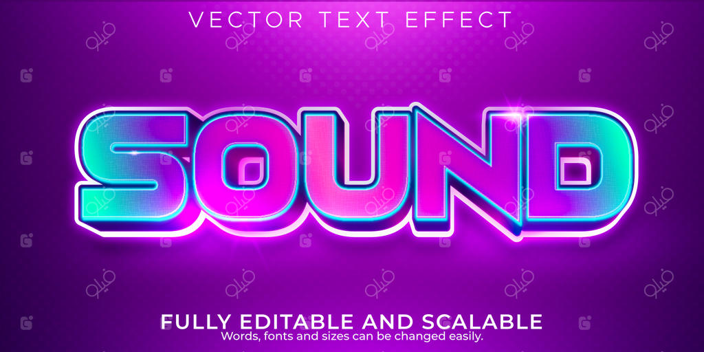 افکت متنی صوتی: سبک متن برای موسیقی و مهمانی قابل ویرایش