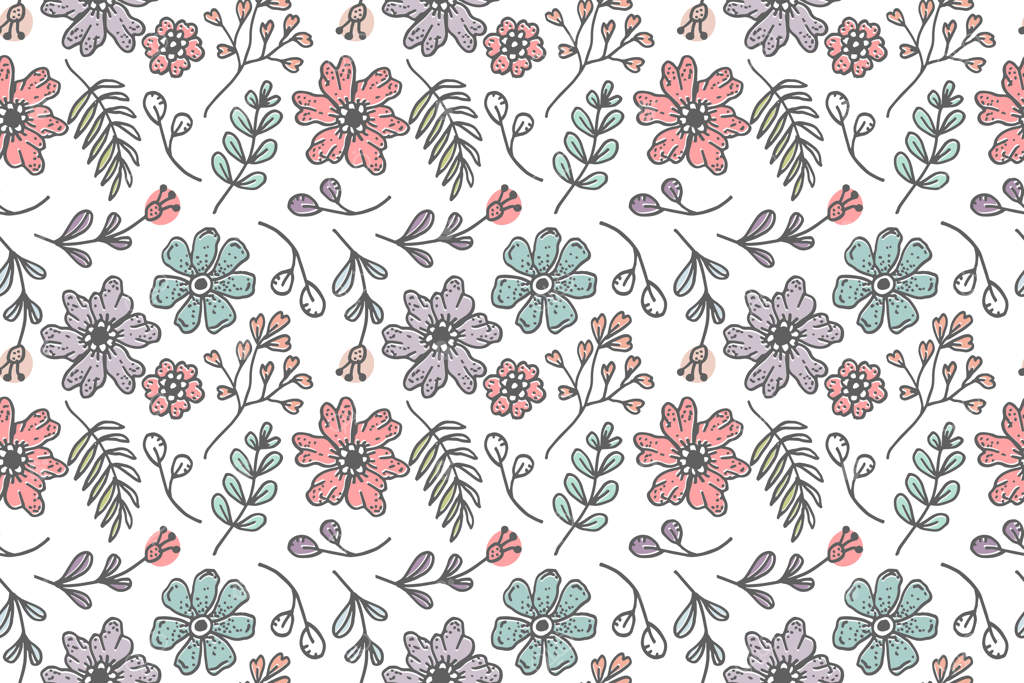 طراحی الگوی گل‌های دست‌ساز