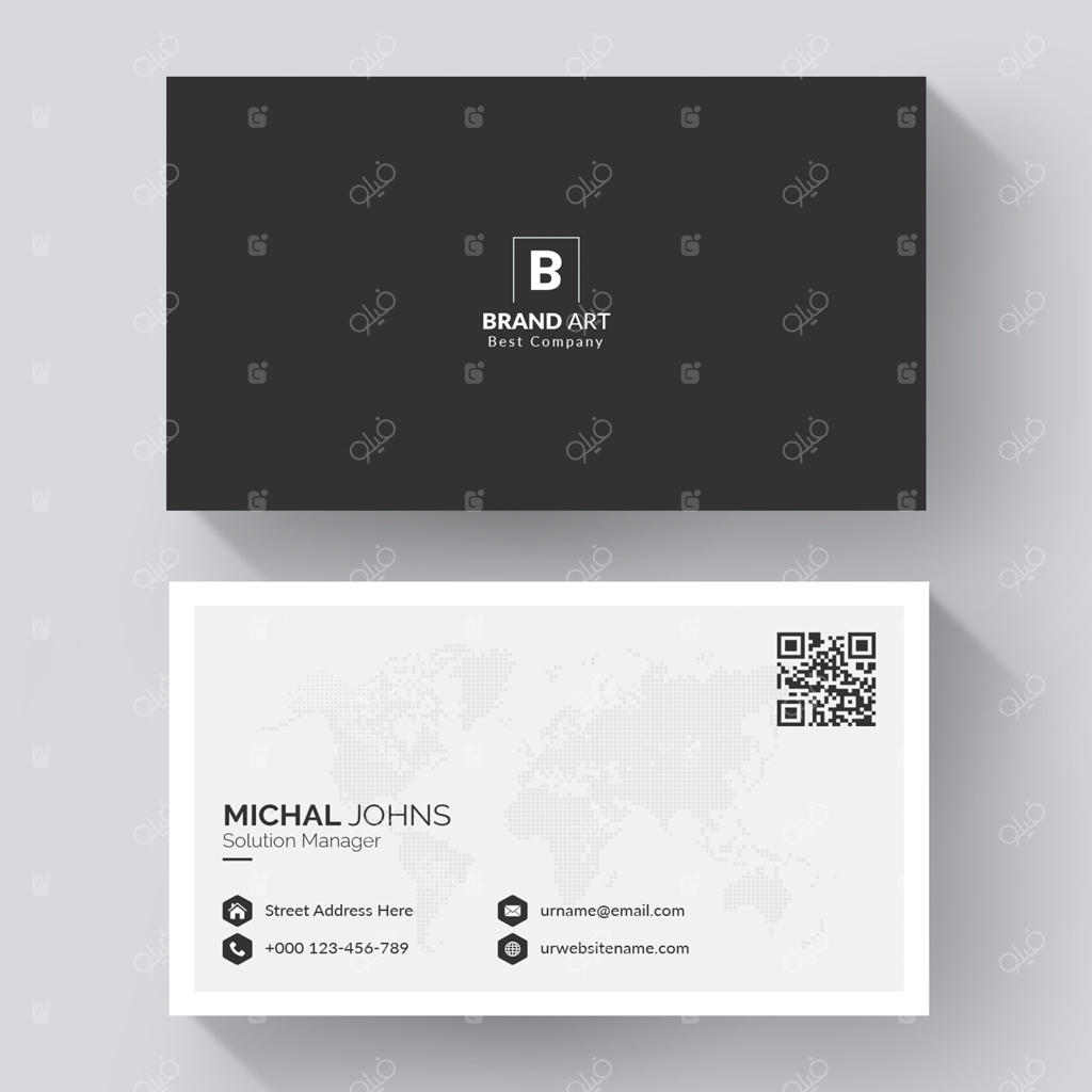 طراحی کارت ویزیت مینیمال و مدرن با رنگ خاکستری