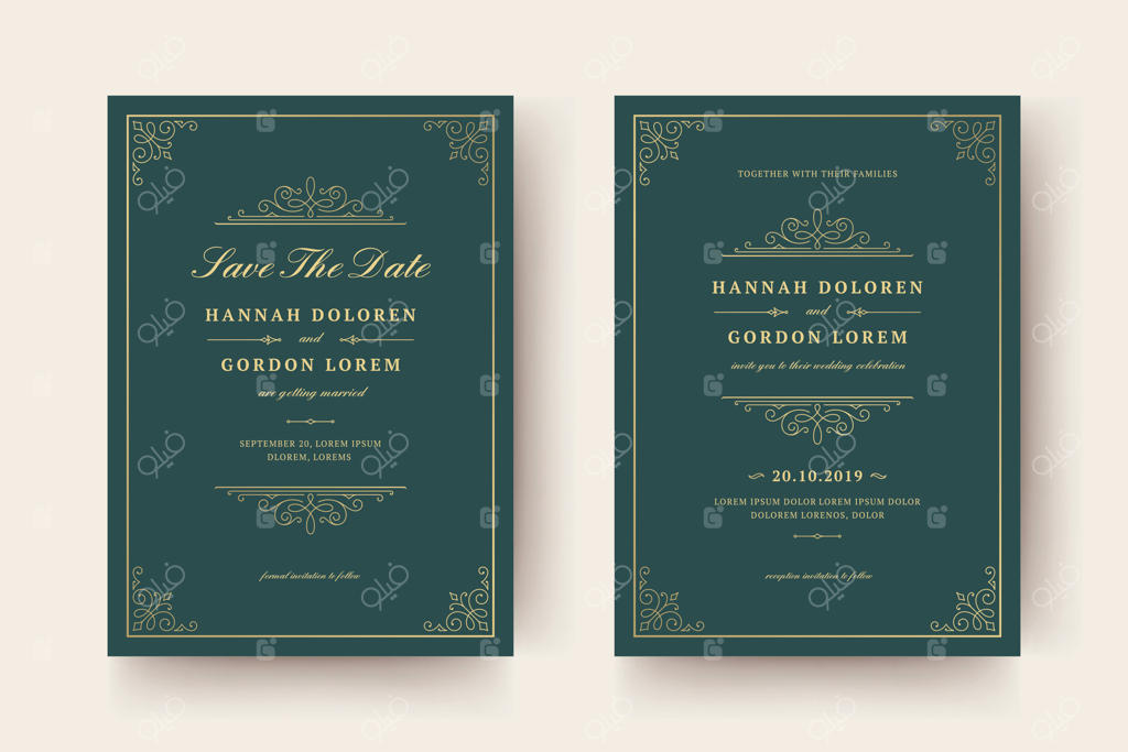 تزئینات کارت دعوت و یادآوری تاریخ عروسی.