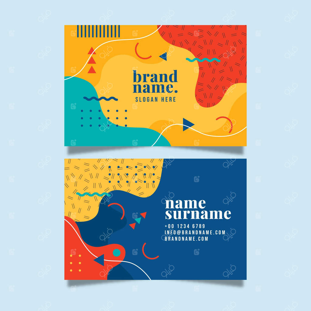 قالب کارت ویزیت رنگارنگ و انتزاعی