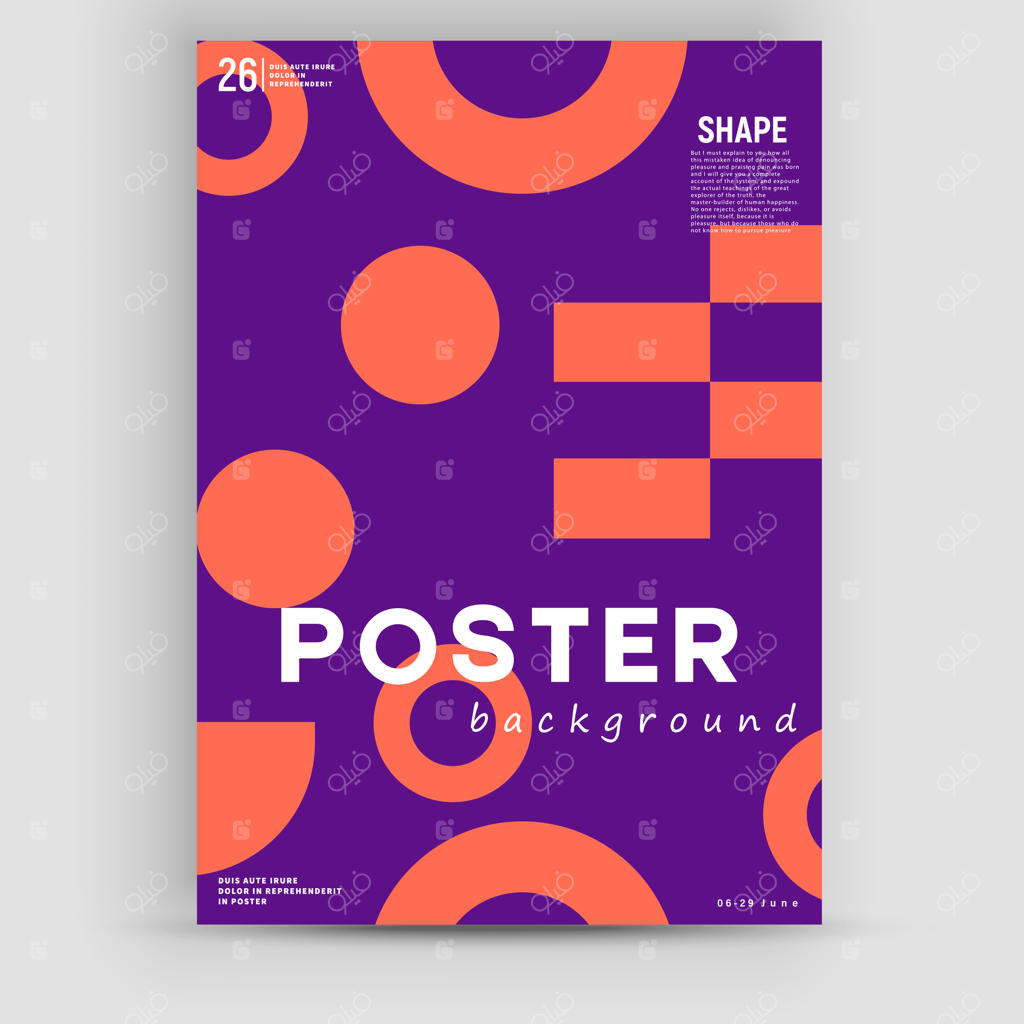 طراحی گرافیکی موکاپ پوستر وکتور با الهام از سبک باوهاوس و المان‌های انتزاعی