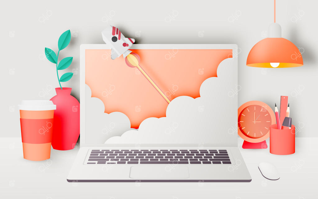 لپ‌تاپ روی میز در خانه