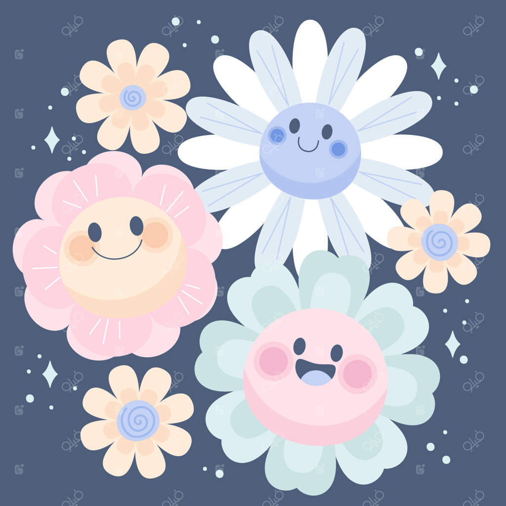 تصویر گل خندان دست‌کشیده