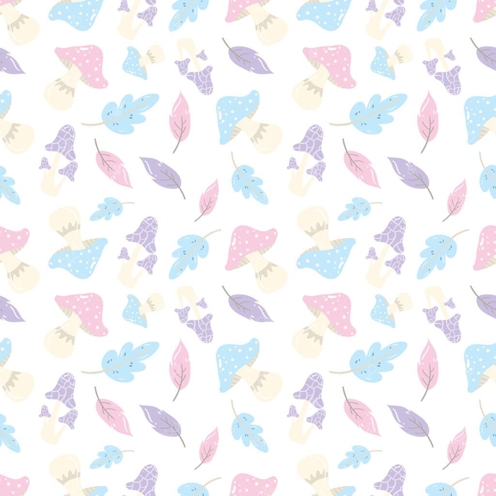 طرح رنگارنگ قارچ و برگ