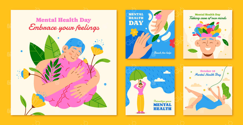 مجموعه پست‌های اینستاگرام برای روز جهانی سلامت روان
