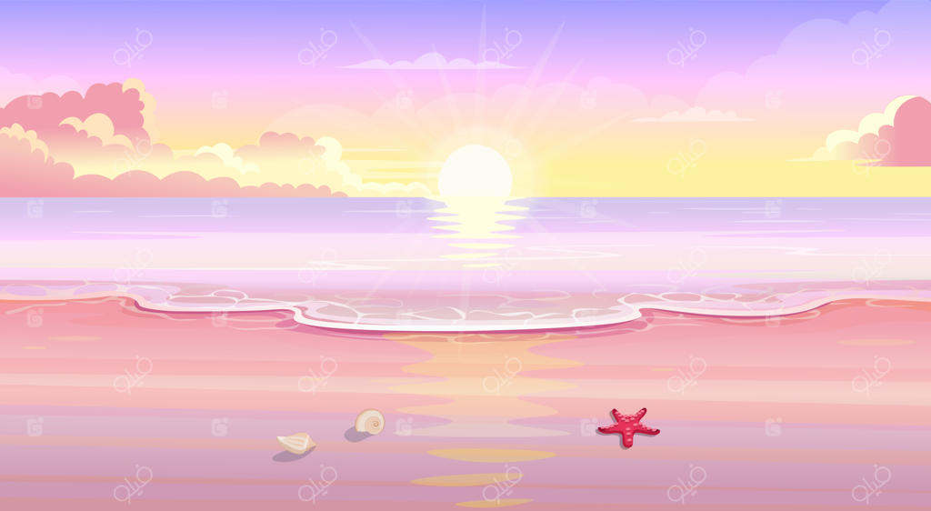 غروب آفتاب در ساحل گرمسیری: نمایی از کوه‌ها، جزایر و دریا برای تعطیلات رویایی