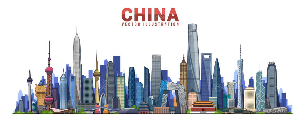 چشم‌انداز چین - تصویر برداری وکتور