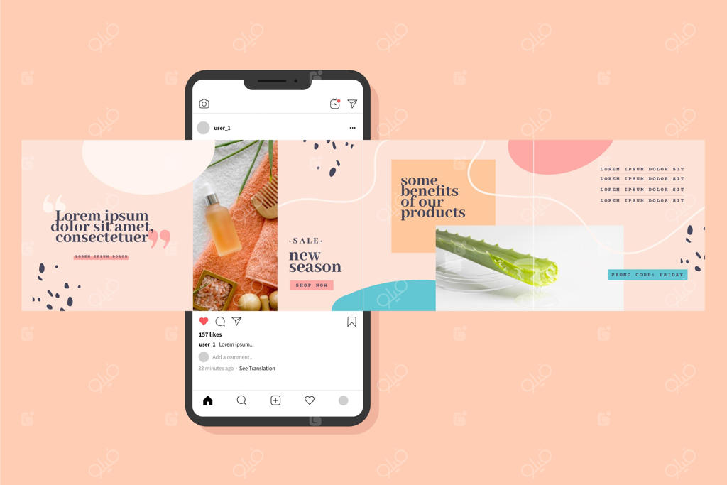 قالب‌های پست چرخشی اینستاگرام