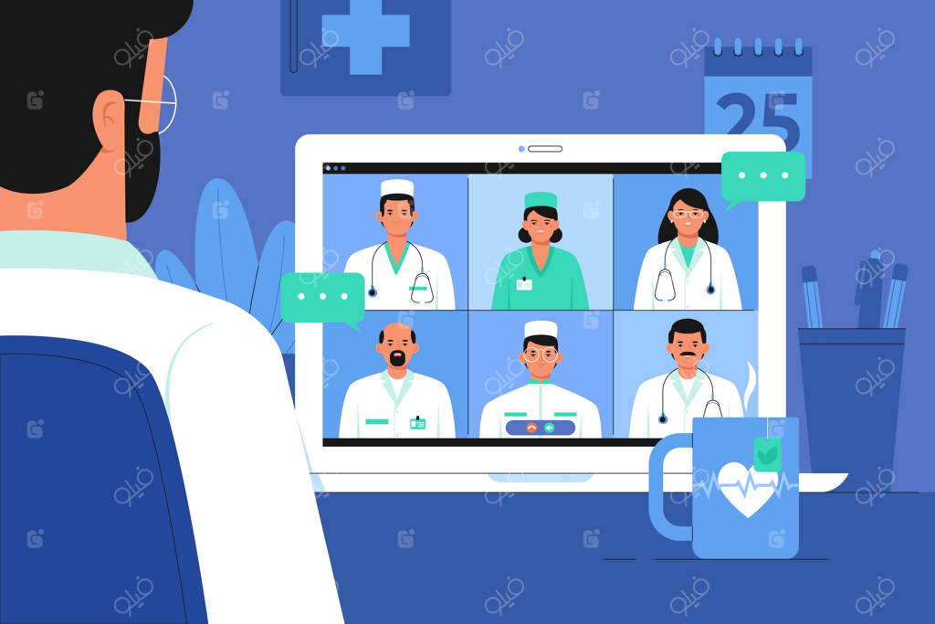 کنفرانس پزشکی آنلاین با طراحی ساده و شکیل