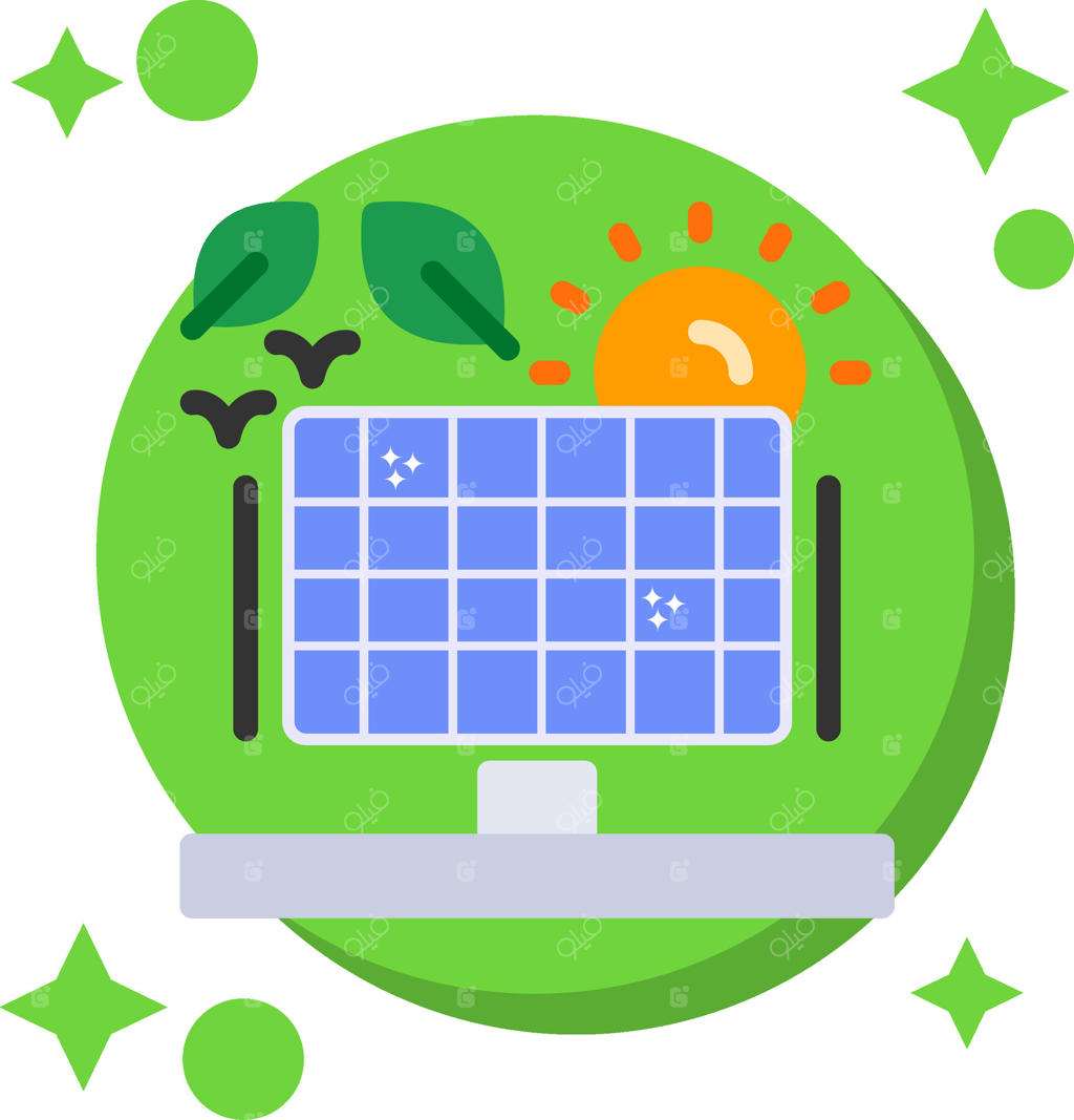 آیکون رنگی انرژی خورشیدی