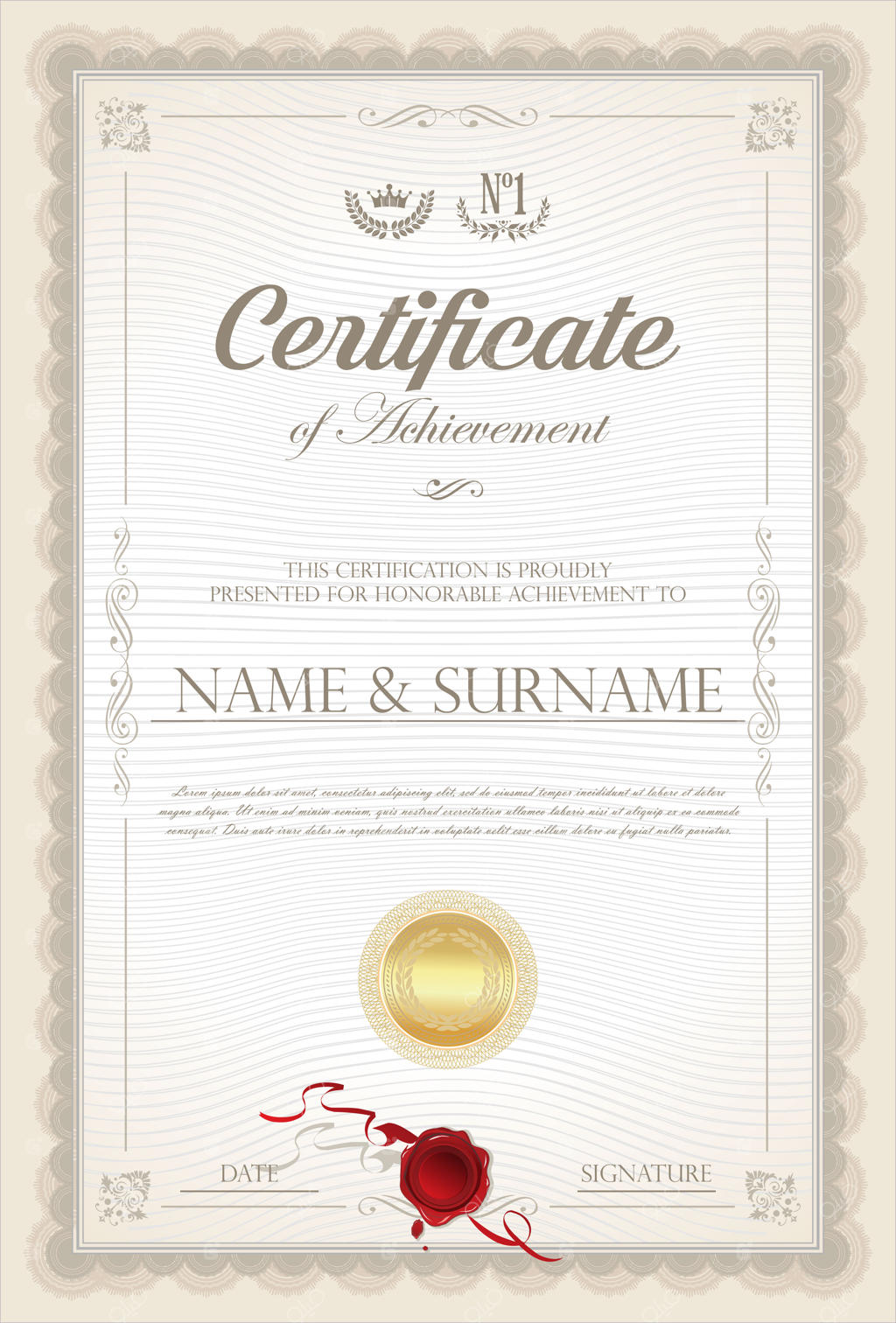 گواهینامه یا دیپلم با طرح قدیمی و کلاسیک