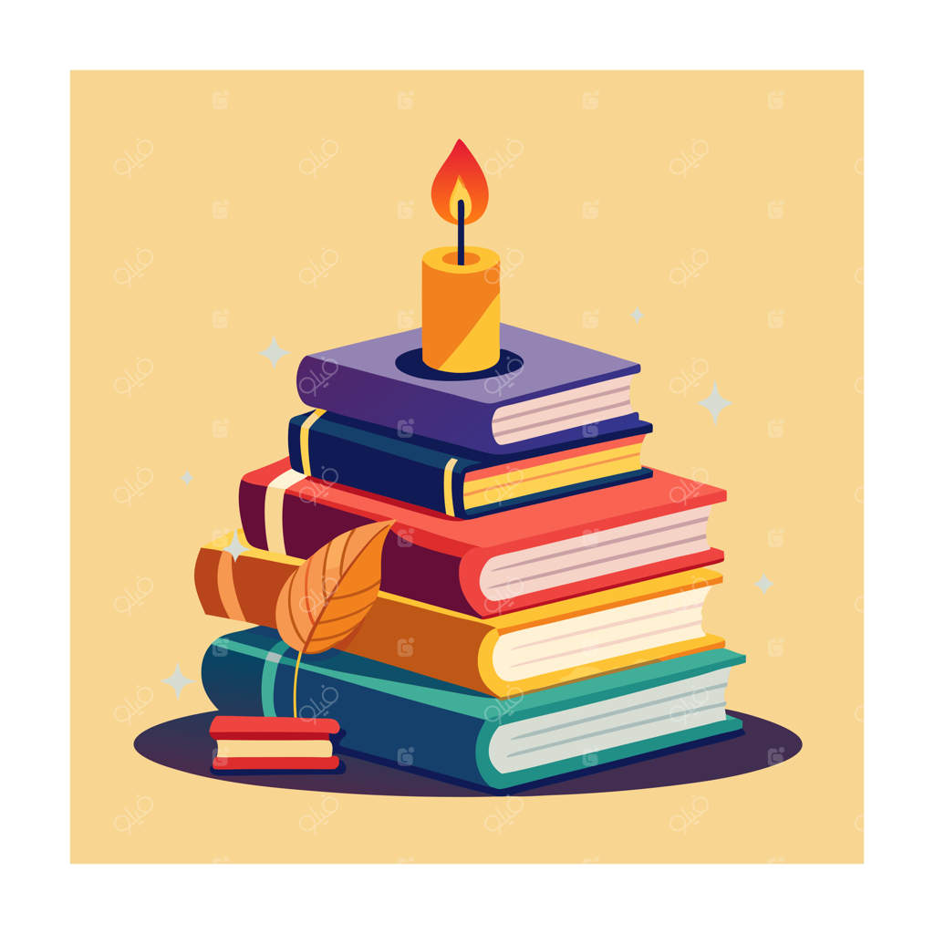 تصویرسازی طراحی فلت از یک دسته کتاب