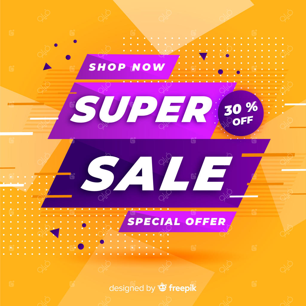 قالب بنر تبلیغاتی فروش انتزاعی