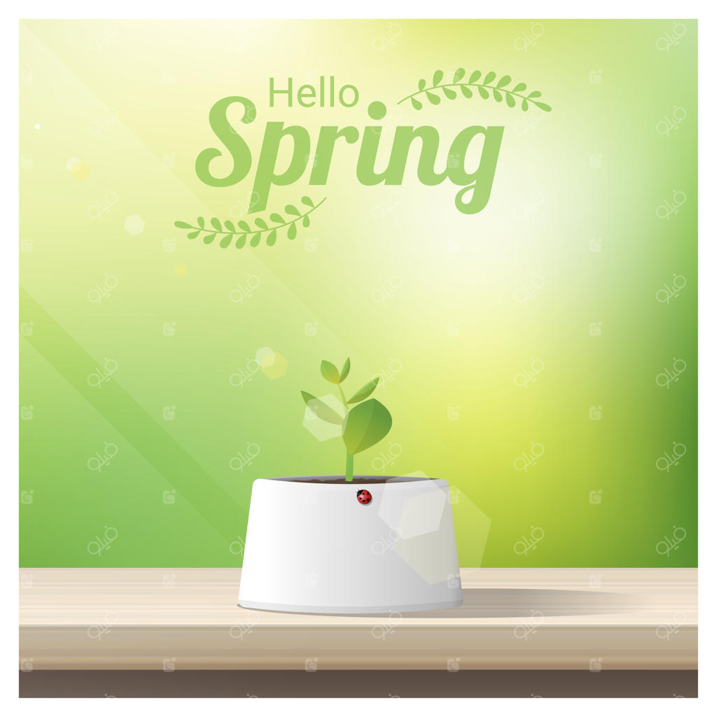 زمینه بهاری با جوانه نورسته