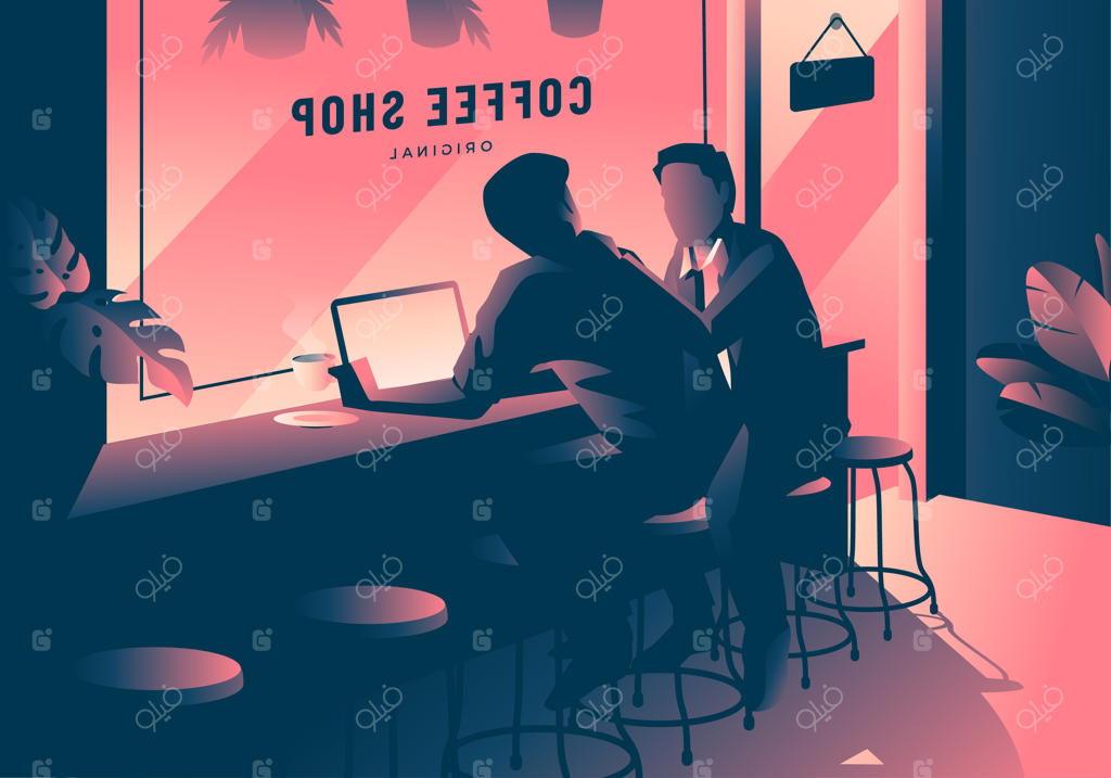 تصویرسازی جلسه در کافی‌شاپ