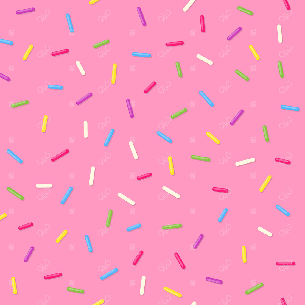 پترن یکپارچه شکرپاش‌های رنگی با زمینه دونات