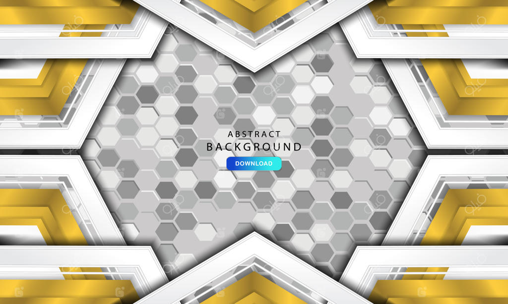 جهت خطوط طلایی با فضای خالی به شکل شش ضلعی