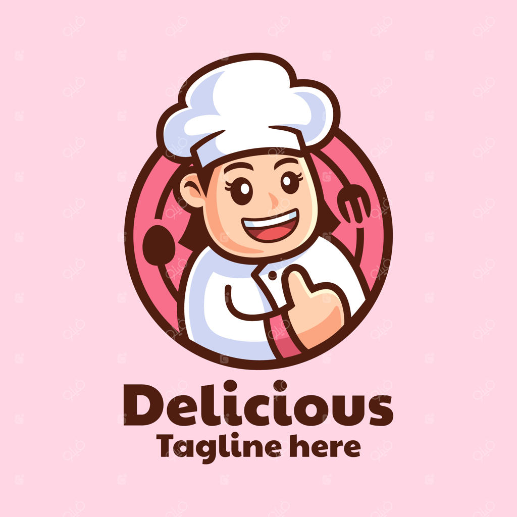 طراحی لوگو آشپز زن کارتونی