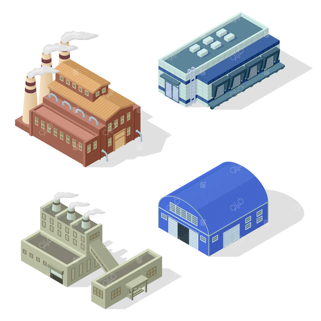 مجموعه‌ای از کارخانه‌های ایزومتریک.