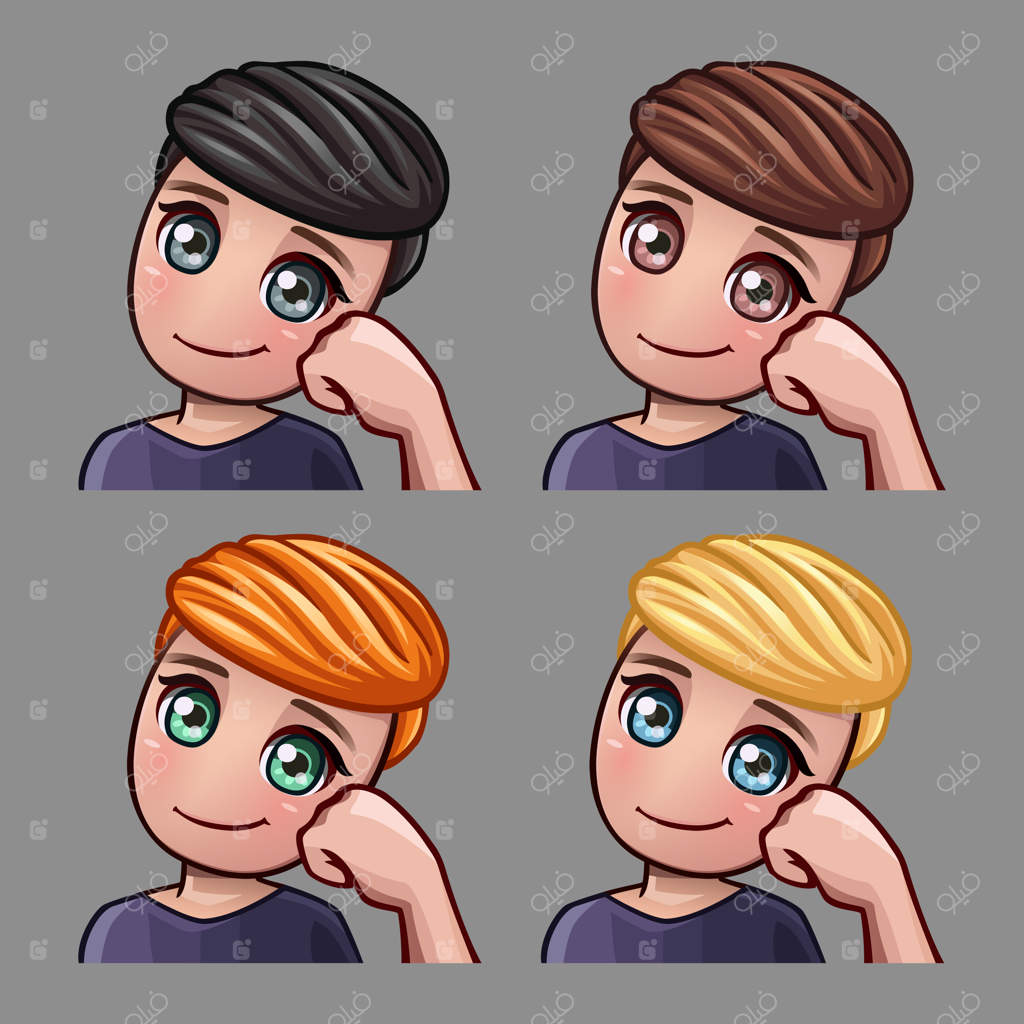 آیکون‌های احساسی: پسر خندان با لحن طعنه‌آمیز برای شبکه‌های اجتماعی و استیکرها