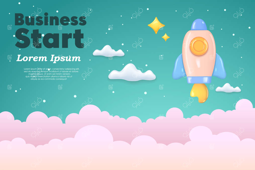 تصویر موشک و فضای خالی برای کسب‌وکارهای نوپا EPS 10