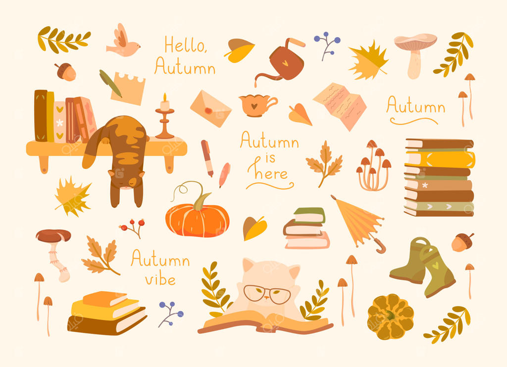 پاییز را با طرح‌ها و عناصر گرم و نرم وکتور حرفه‌ای جشن بگیرید