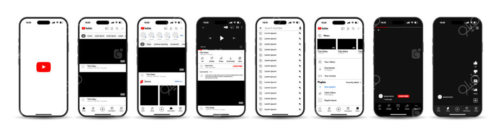 قالب یوتیوب برای آیفون: طراحی و رابط کاربری یوتیوب