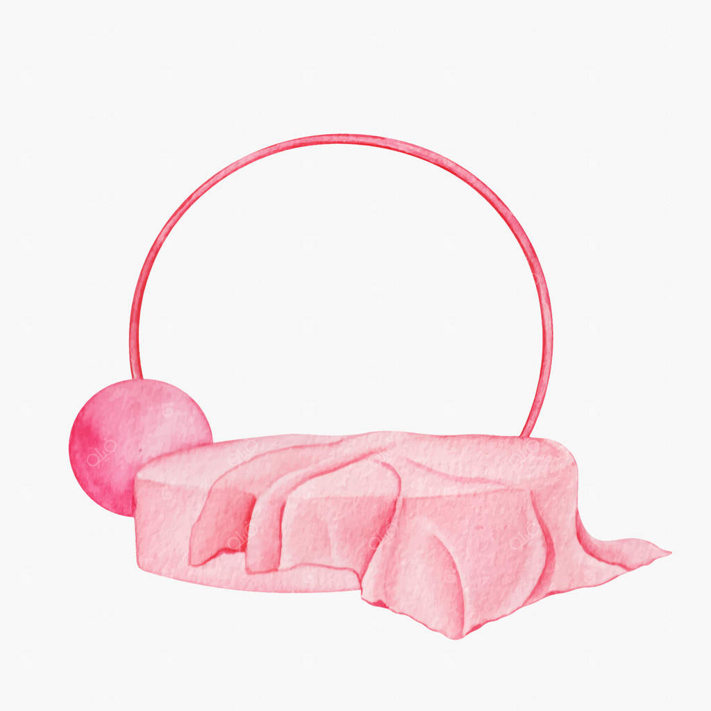 سکو آبرنگی دست‌ساز برای ارائه محصول در روز ولنتاین با تزیینات