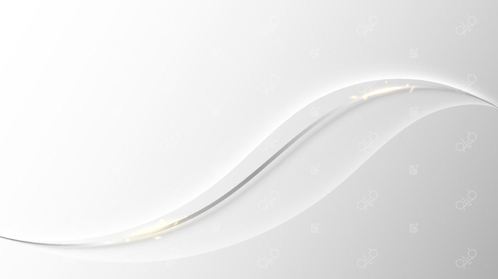 خطوط موجی سفید و خاکستری با افکت نور روی زمینه‌ای تمیز به سبک لوکس