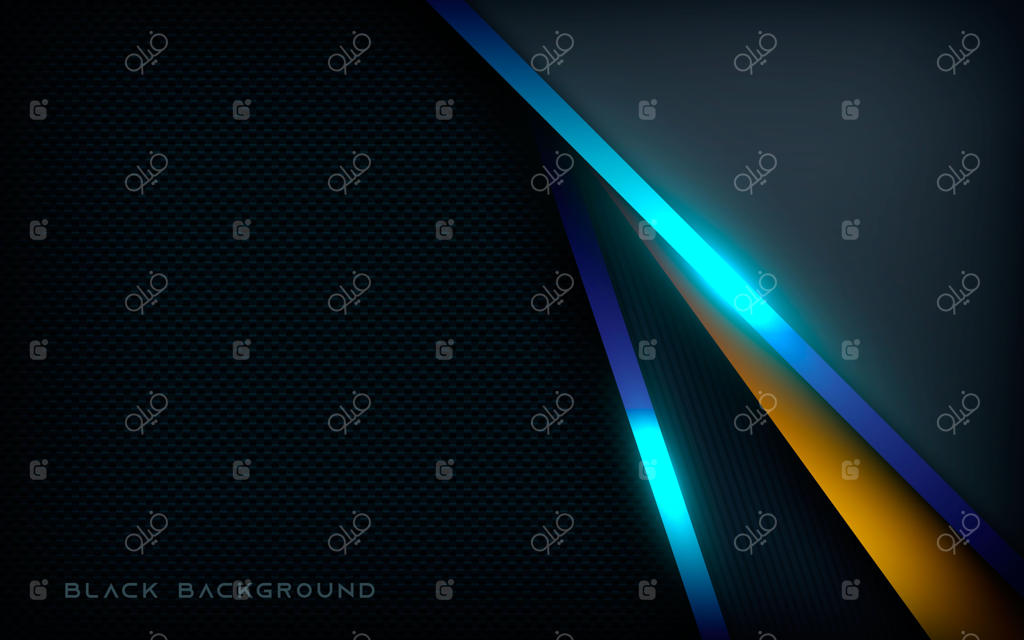 پس‌زمینه انتزاعی تیره با لایه‌های هم‌پوشان و نور آبی